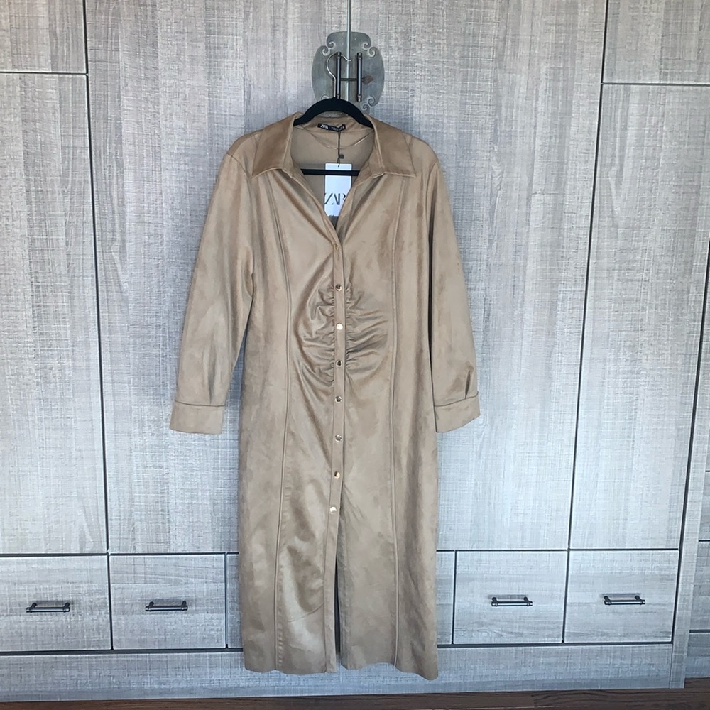 Zara Faux Suedeā Midi Dress